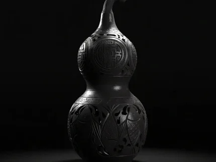 黑陶幸运葫芦 | 手工雕刻福禄摆件