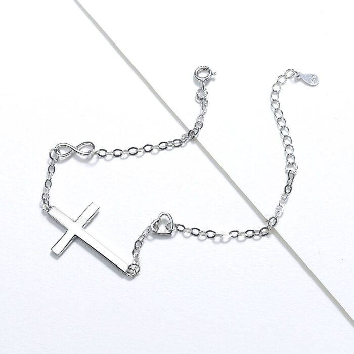 European and American 925 jewelry cross bracelet simple fashion temperament - Image 4