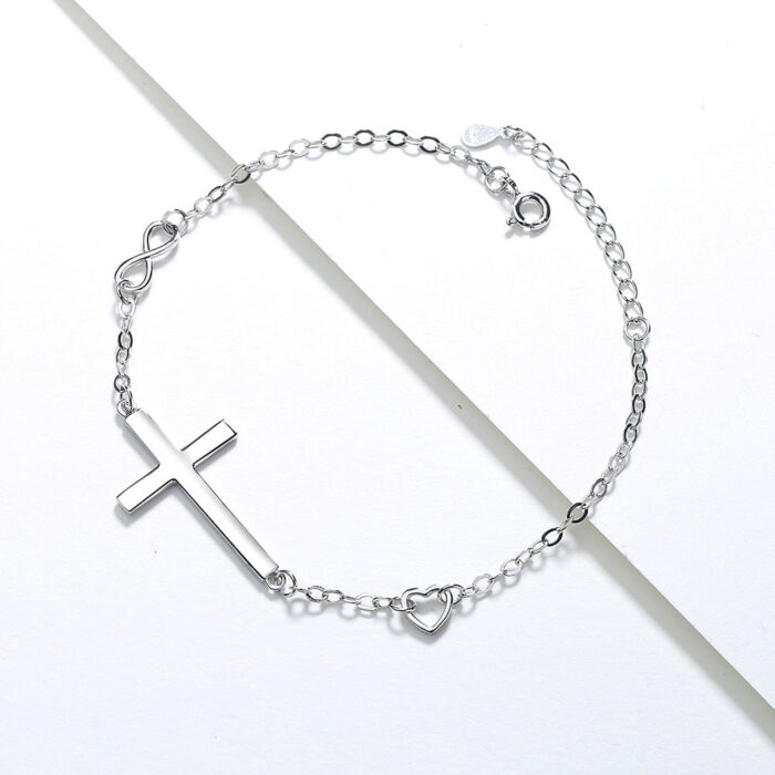 European and American 925 jewelry cross bracelet simple fashion temperament - Image 3