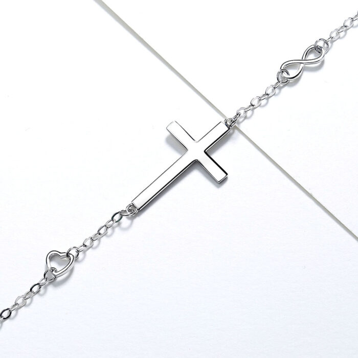 European and American 925 jewelry cross bracelet simple fashion temperament - Image 2