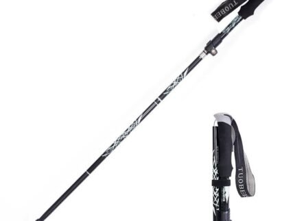 Ultralight Aluminum Alloy 5Sections Walking Poles Adjustable Trekking Poles Telescopic Walking Sticks Anti Shock Hiking Stick