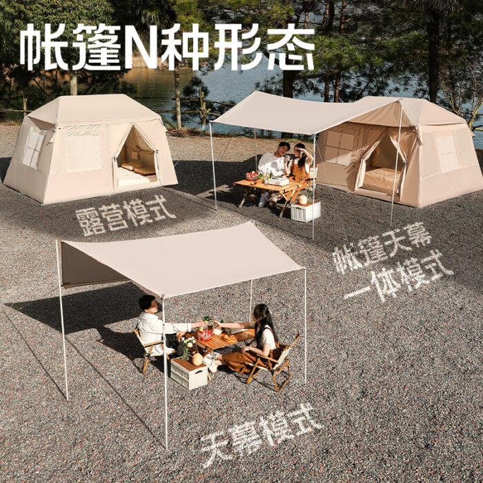 Outdoor inflatable hut ridge tent