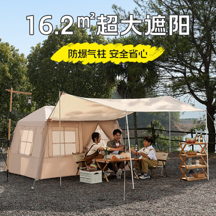 Outdoor inflatable hut ridge tent