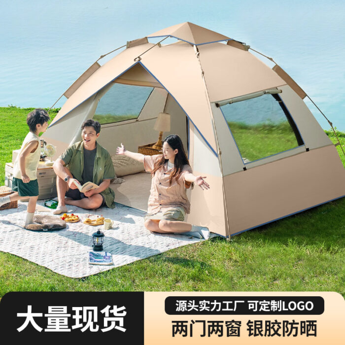 camping tent equipment camping overnight rainproof thickened fully automatic beach indoor - Image 2