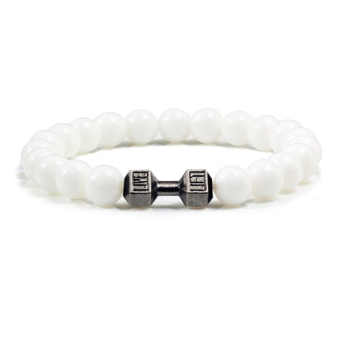 Turquoise Energy Gun Black Electroplated Alloy Barbell Bracelet - Image 7