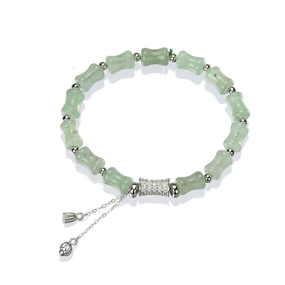 New Chinese-style Flower Embellishment Bracelet For Women, National Style Bamboo Segment Bracelet