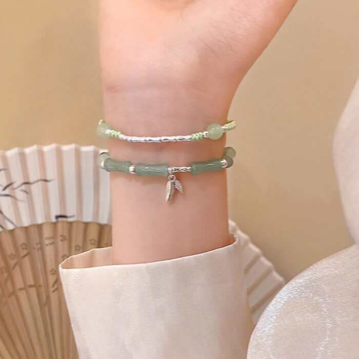 New Chinese-style Flower Embellishment Bracelet For Women, National Style Bamboo Segment Bracelet - Image 3