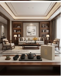 Black Pottery Gongfu Tea Set with Luxury Gift Box Display