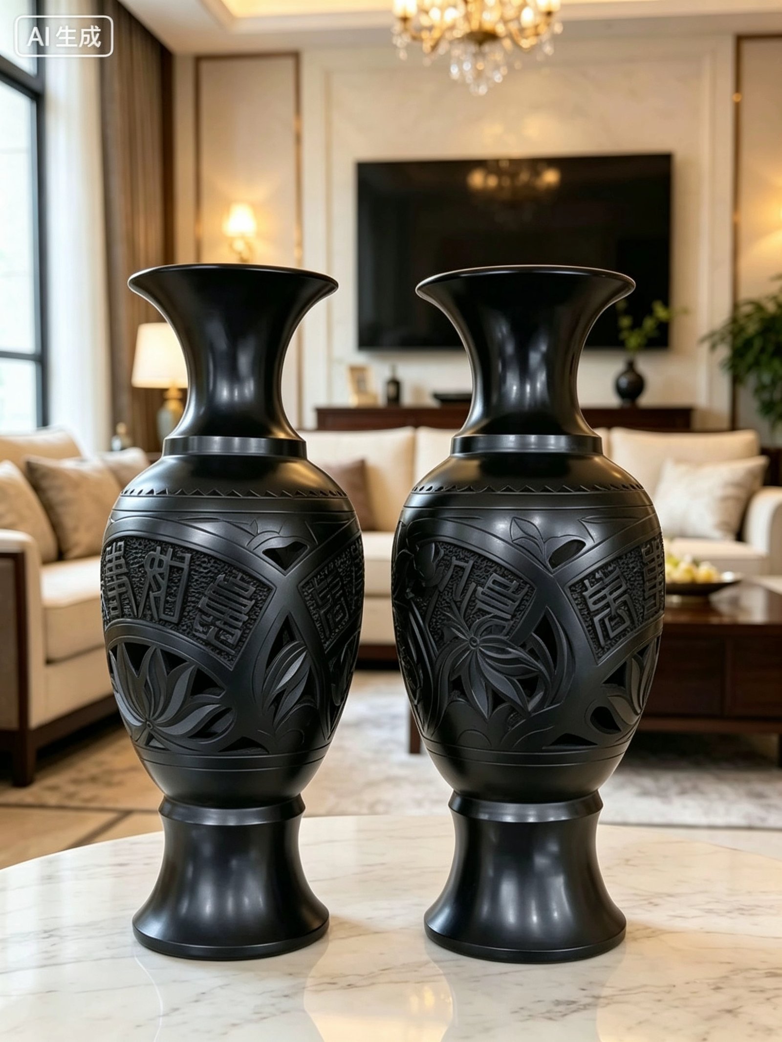 Black Ceramic Vase Set - Image 5
