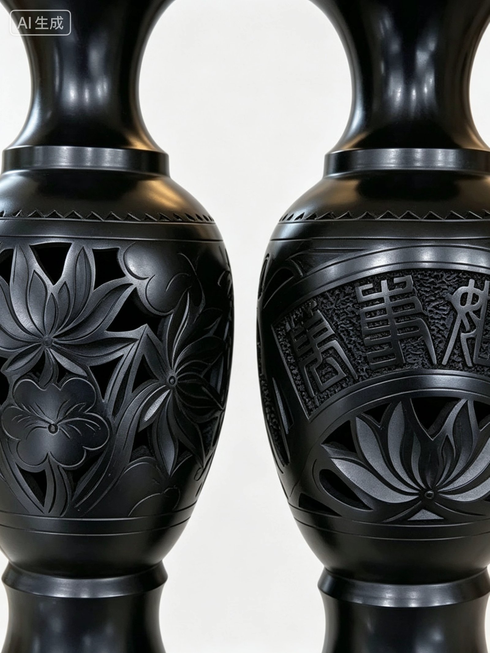 Black Ceramic Vase Set - Image 4
